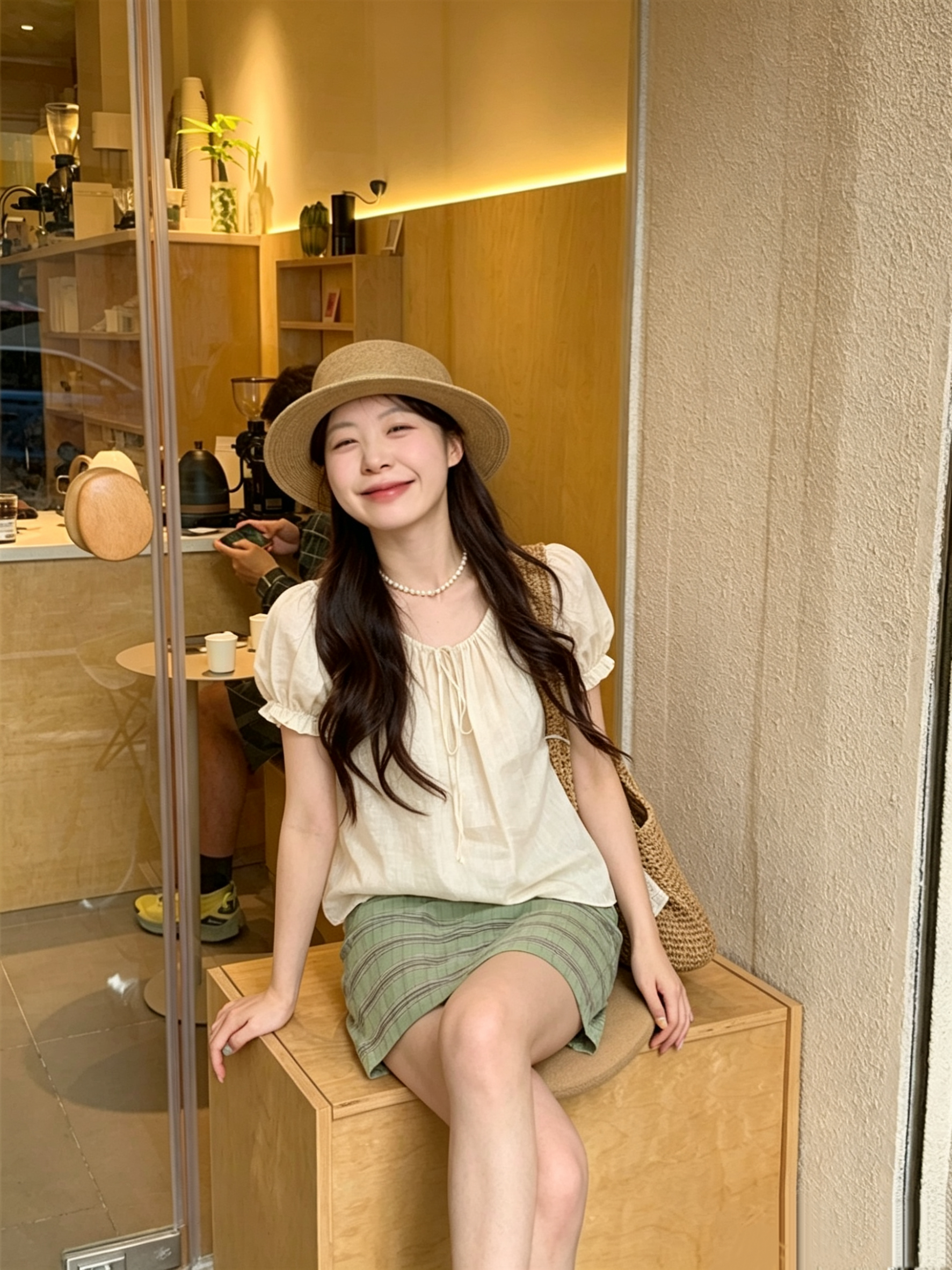 Women's Square Neck Puff Sleeve Short Sleeve Shirt Gentle Style - Image 3