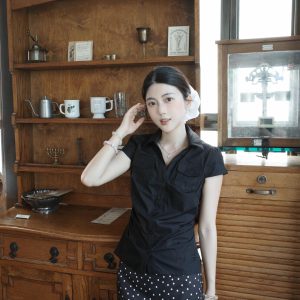 Sweet Slim Fit Short Sleeve Polo Collar Shirt