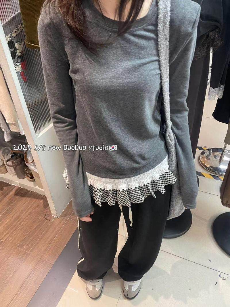 Women's Long Sleeve Lace Ruffle Design Slim Fit Top Summer 2026 - Image 2