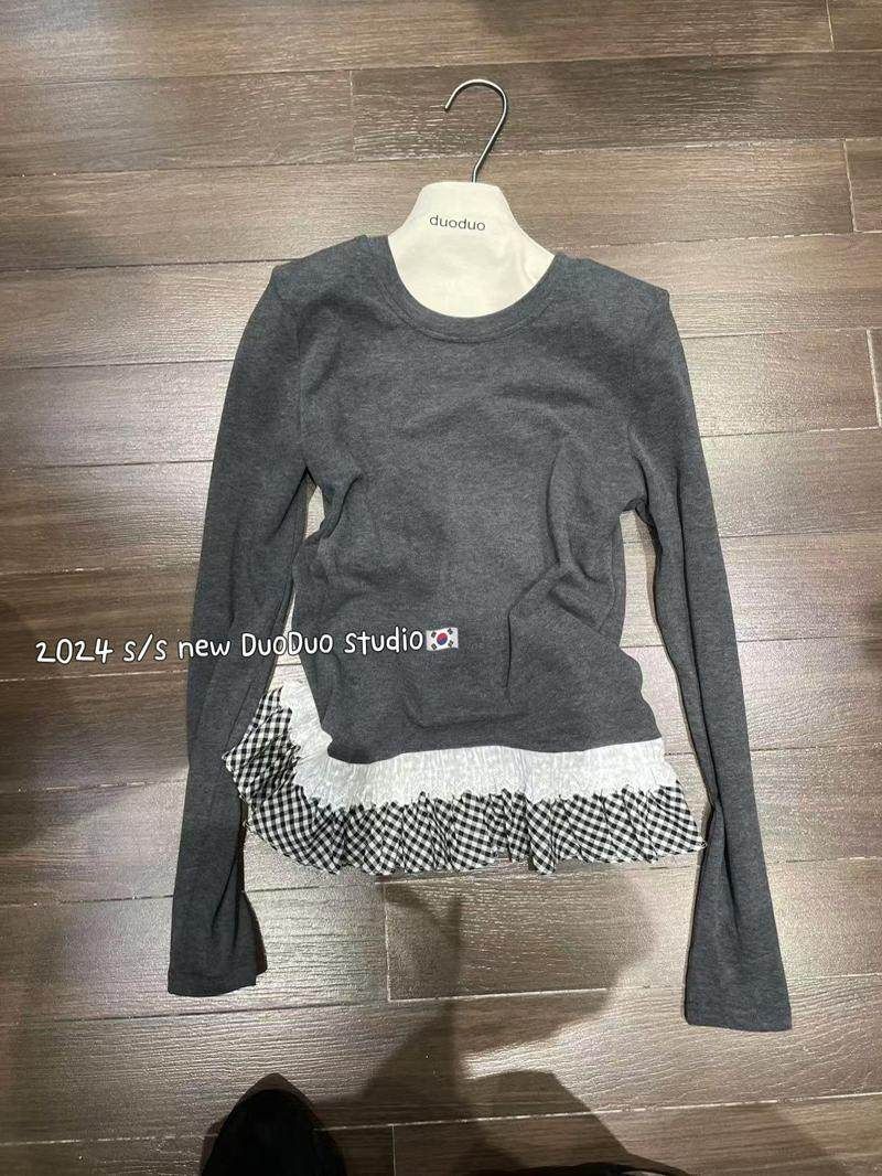 Women's Long Sleeve Lace Ruffle Design Slim Fit Top Summer 2026 - Image 4