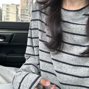 Women's Color Block Striped Long Sleeve T-Shirt Casual Commute Top